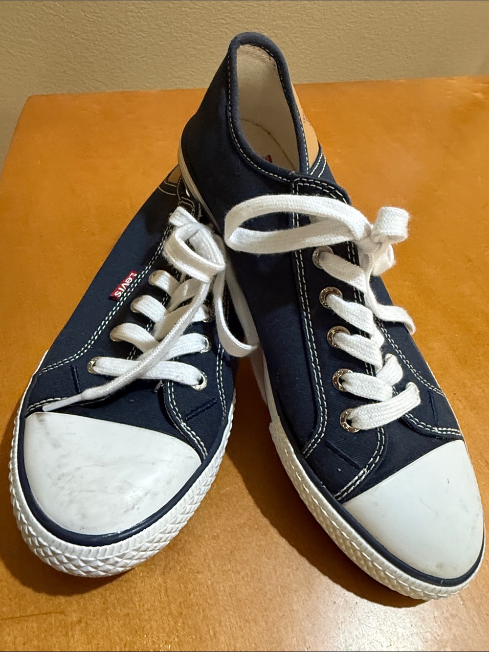 Levi's Navy Canvas Low-Top Sneakers with White Accents